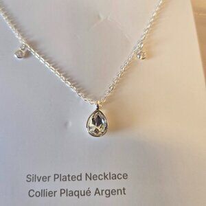Ettika Silver Plated Necklace with teardrop stone - NWT